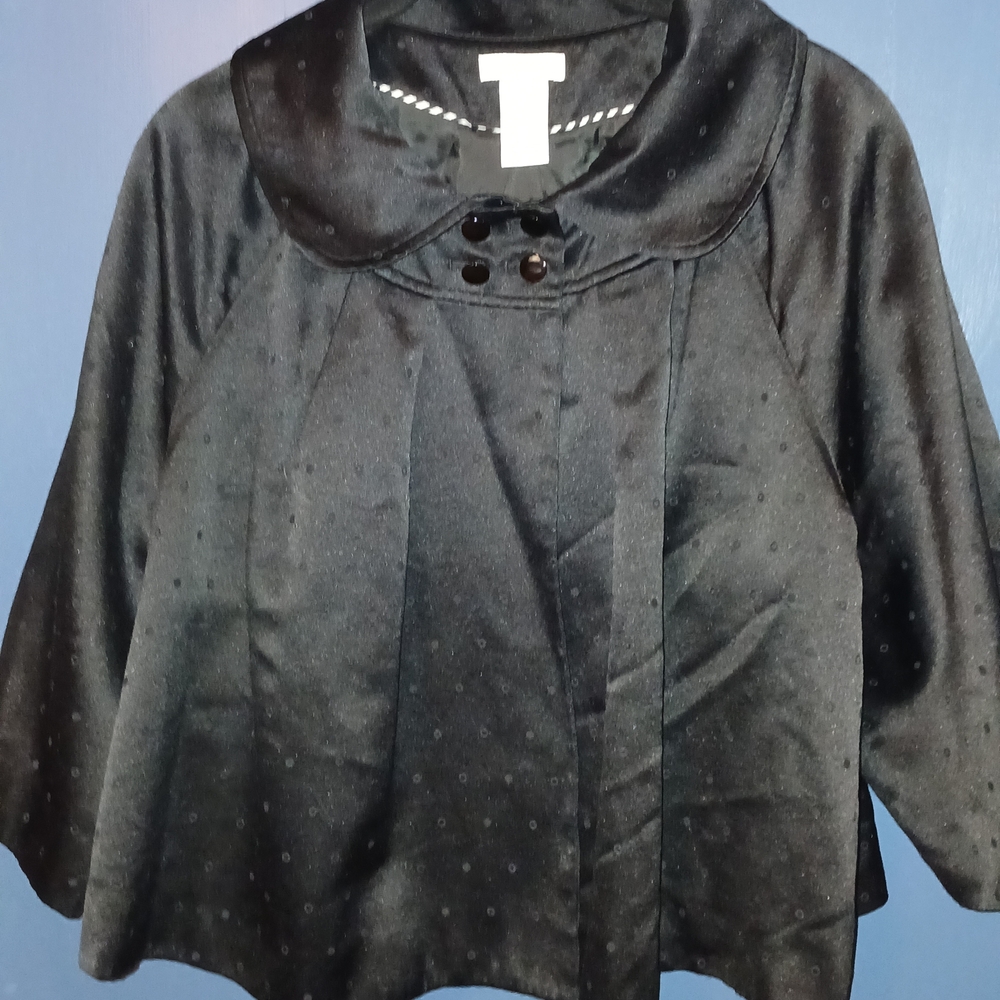 Worthington Satin Black Capelet, Size XL, Vintage 1980s